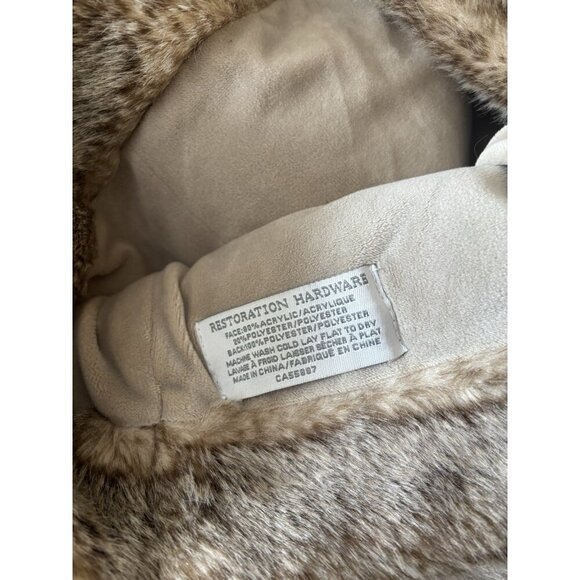 Restoration Hardware Luxe Faux Fur Collection Muff Scarf Hand Warmer Brown - Picture 3 of 3